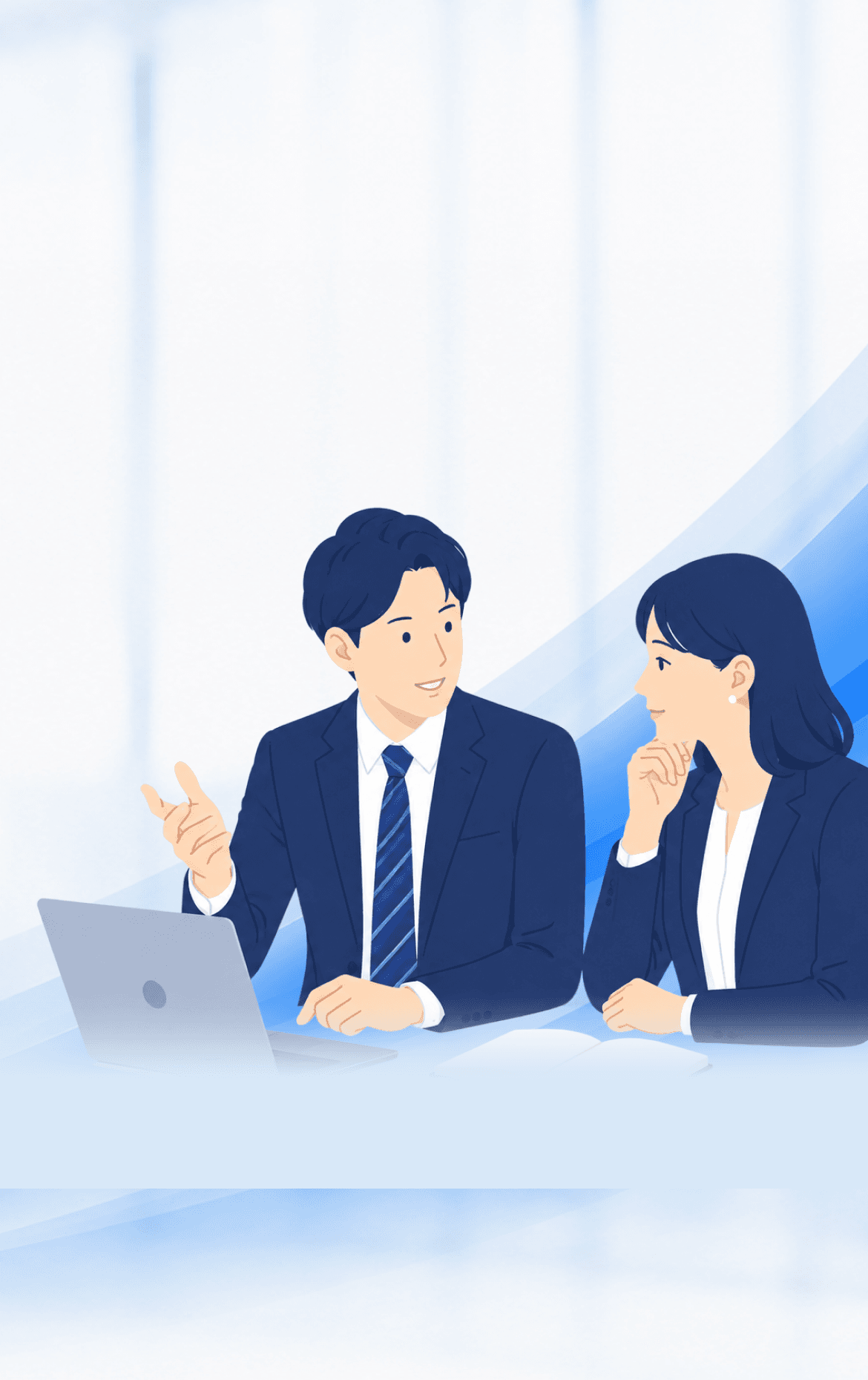 商談中の営業プロ人材のイラスト