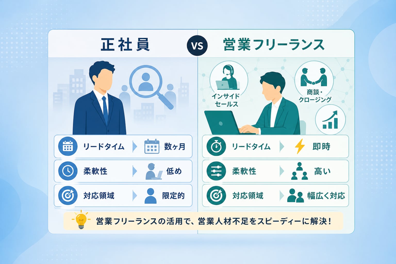 営業人材不足を補う営業フリーランスの活用法とは？