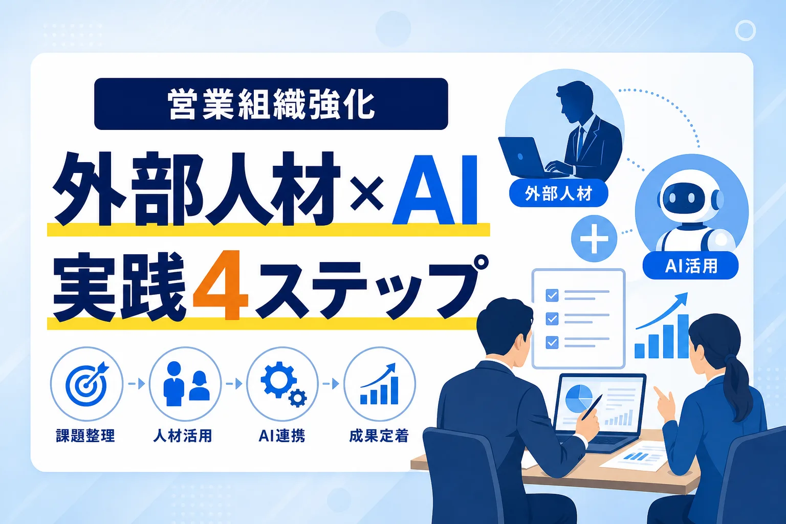 【即戦力で成果を出す】外部人材による営業組織強化とAI活用の実践4ステップ